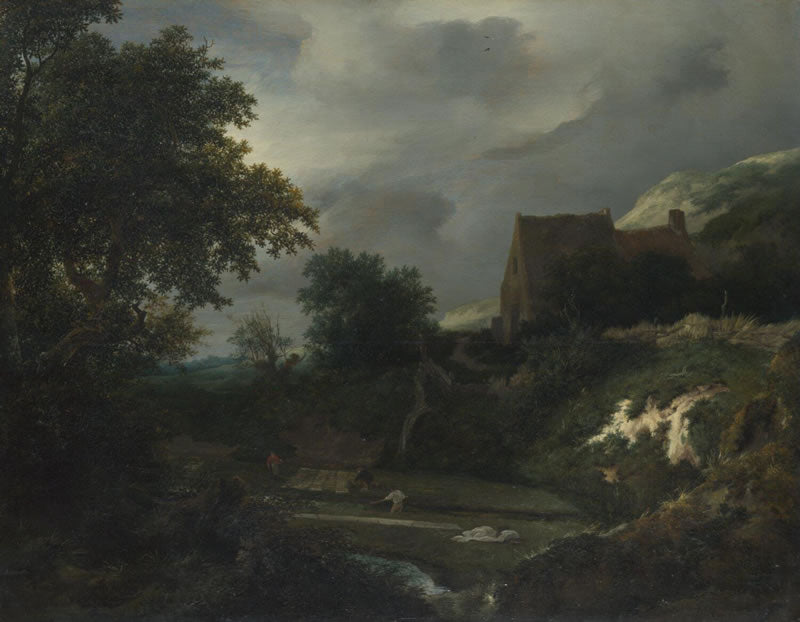 A Bleaching Ground in a Hollow by a Cottage