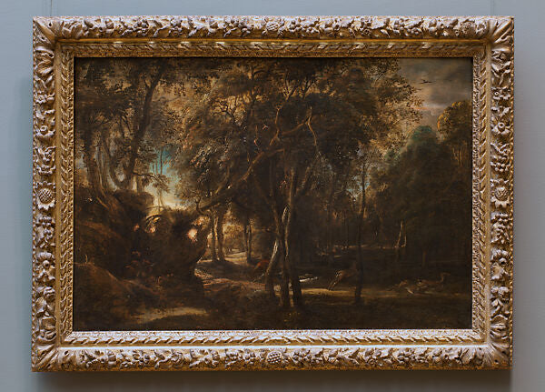 A Forest at Dawn with a Deer Hunt