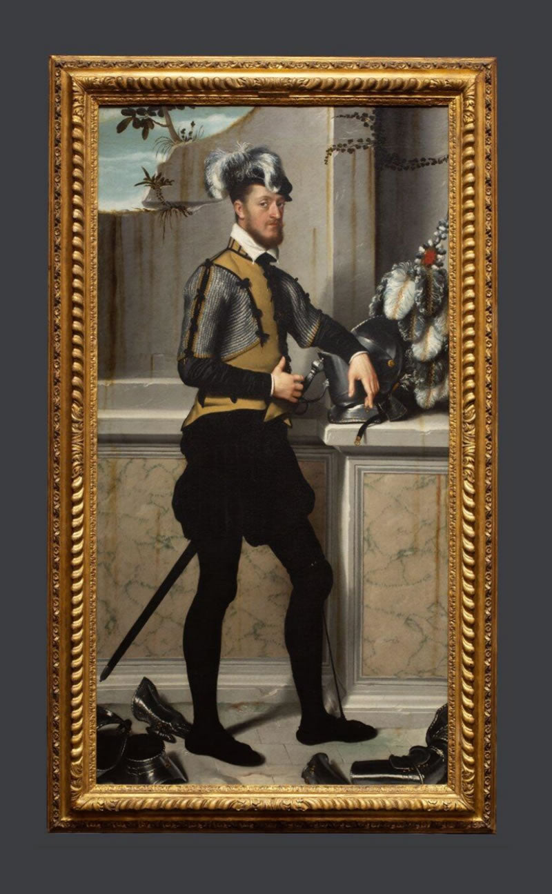 A Knight with his Jousting Helmet ('Il Cavaliere dal Piede Ferito', Conte Faustino Avogadro)