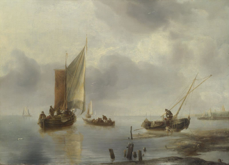 A Small Vessel in Light Airs, and Another Ashore