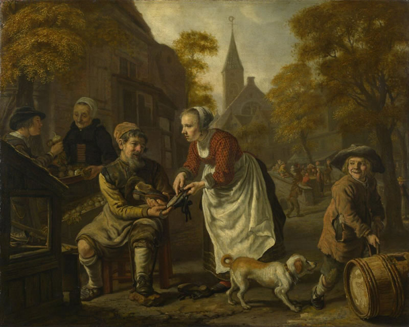 A Village Scene with a Cobbler