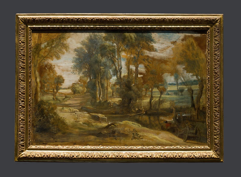 A Wagon fording a Stream