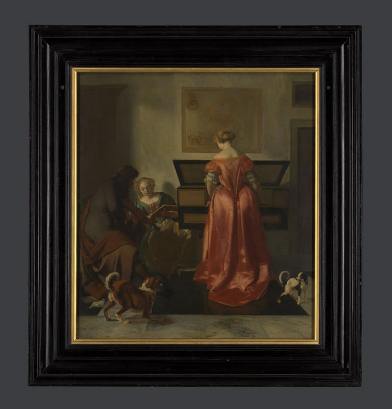 A Woman playing a Virginal, Another singing and a Man playing a Violin