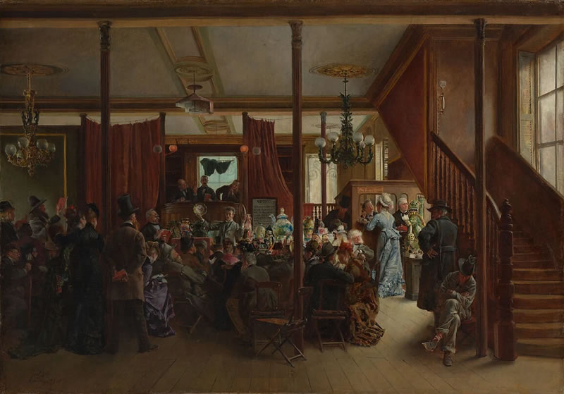 Auction Sale in Clinton Hall, New York, 1876