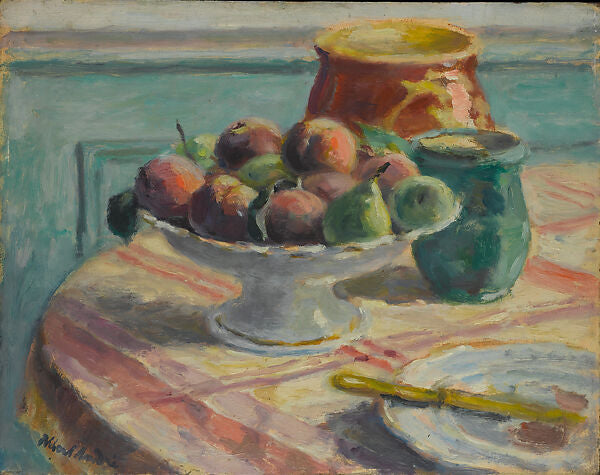 Compote of Peaches and Pears, with Pitchers, on a Table