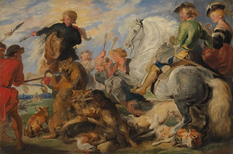 Copy after Rubens's "Wolf and Fox Hunt"