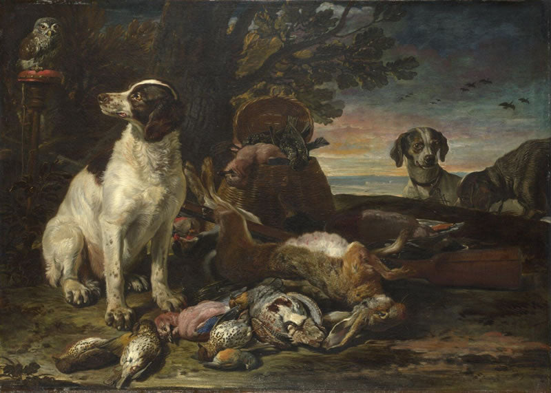 Dead Birds and Game with Gun Dogs and a Little Owl