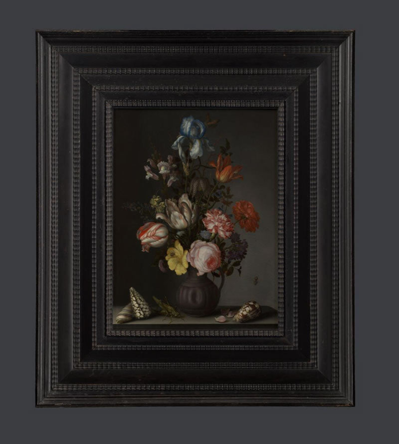 Flowers in a Vase with Shells and Insects