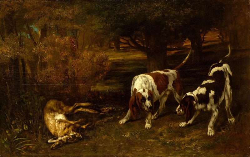 Hunting Dogs with Dead Hare
