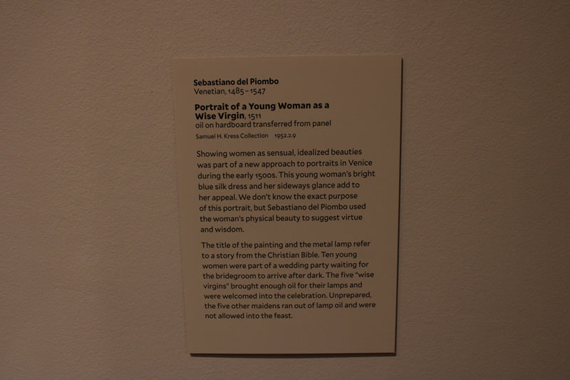 Portrait of a Young Woman as a Wise Virgin