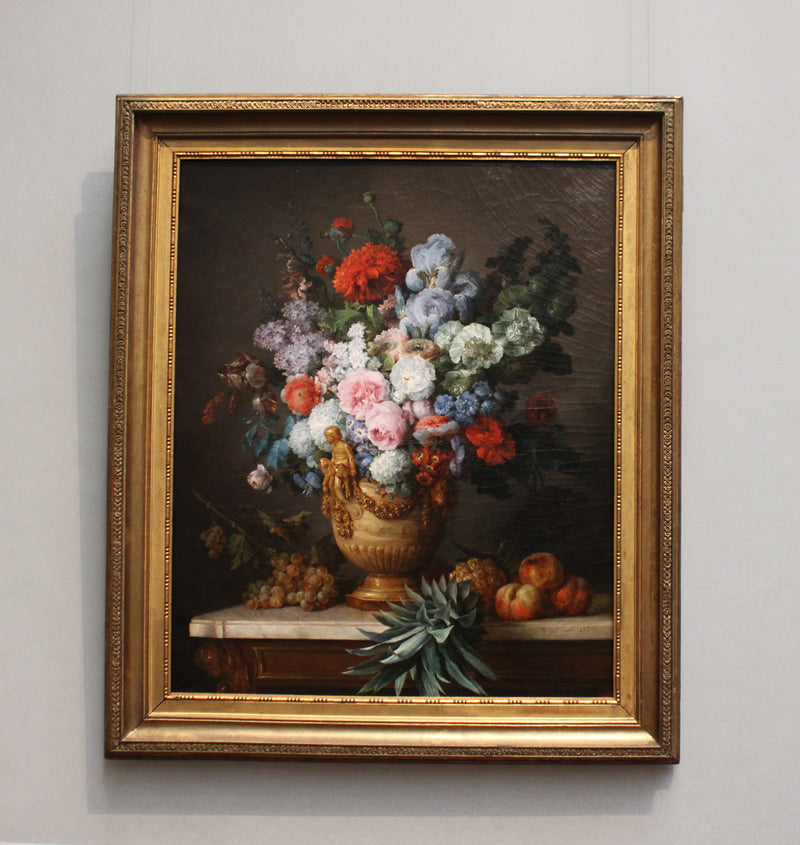 Still Life with Flowers in an Alabaster Vase and Fruit