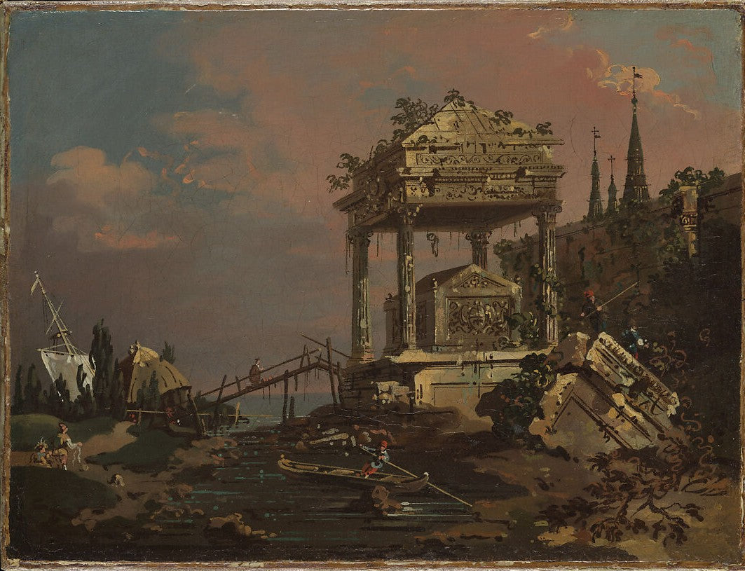 Imaginary View with a Tomb by the Lagoon