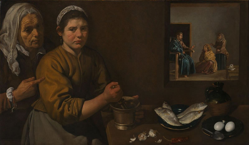 Kitchen Scene with Christ in the House of Martha and Mary