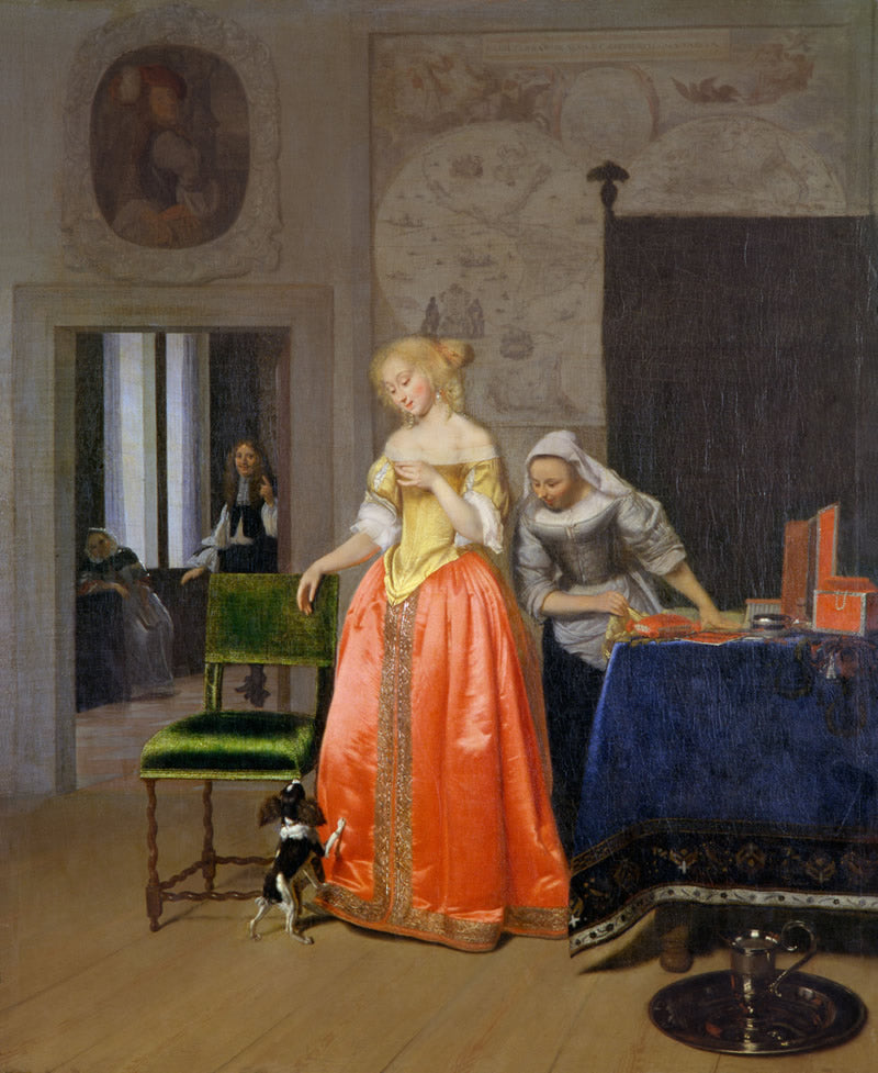 Lady with Servant and Dog