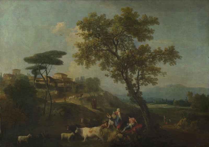 Landscape with Cattle and Figures