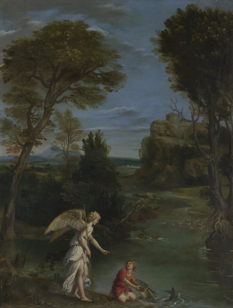 Landscape with Tobias laying hold of the Fish