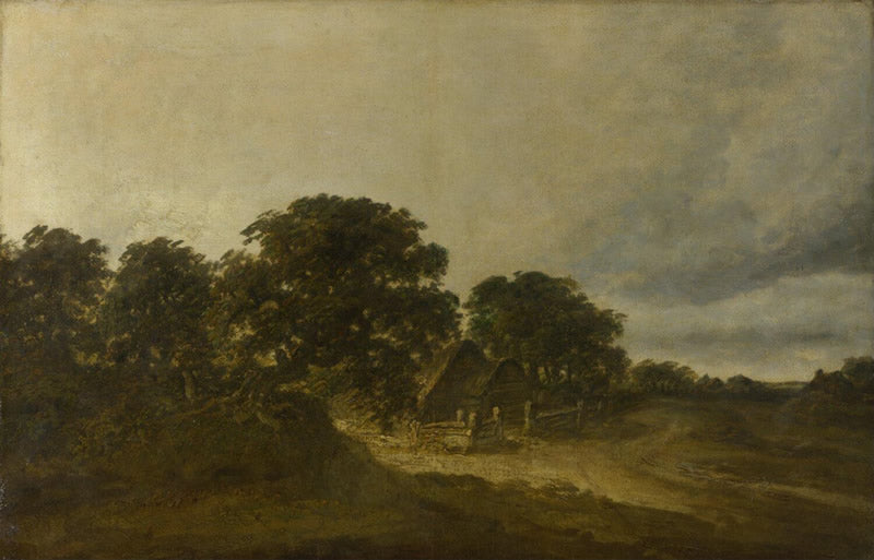 Landscape with Trees Buildings and a Road