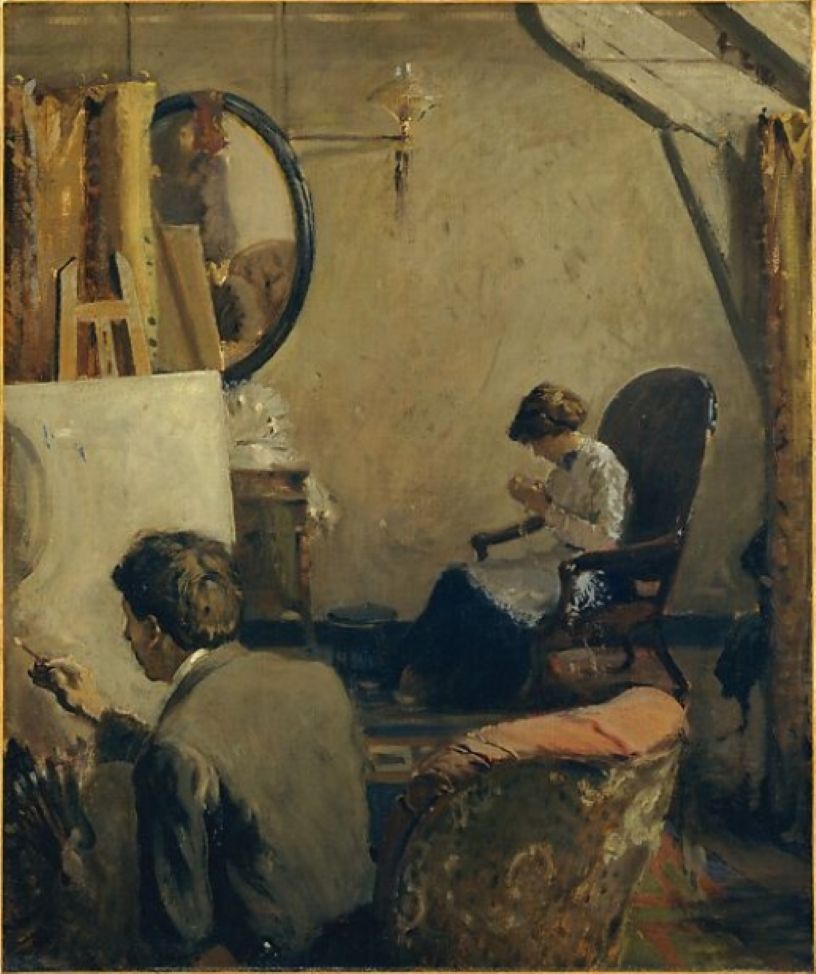 Louis Kronberg in His Studio in Copley Hall