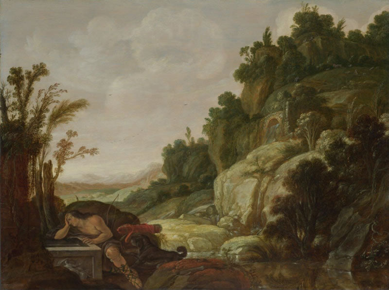Mountain Landscape with Narcissus