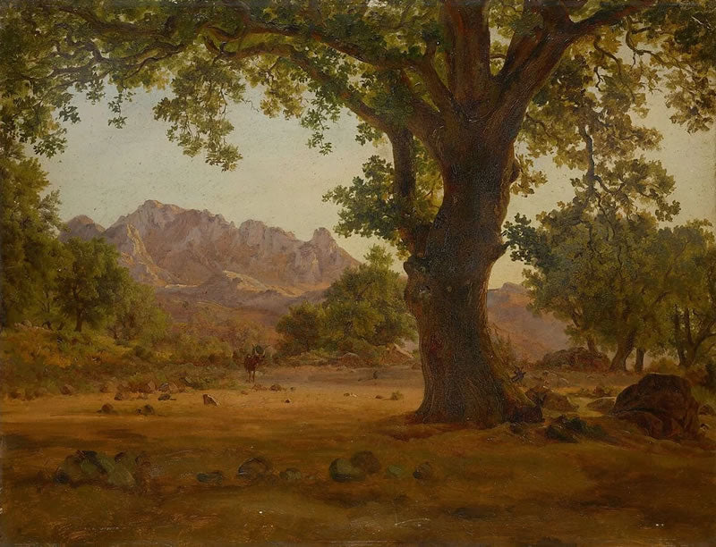 Oak Tree in a Mountainous Landscape
