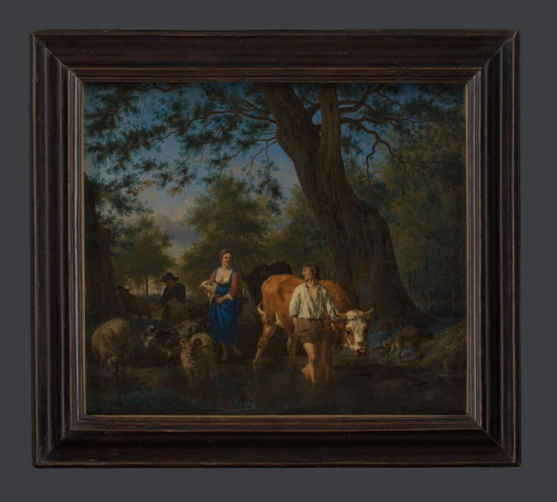Peasants with Cattle fording a Stream