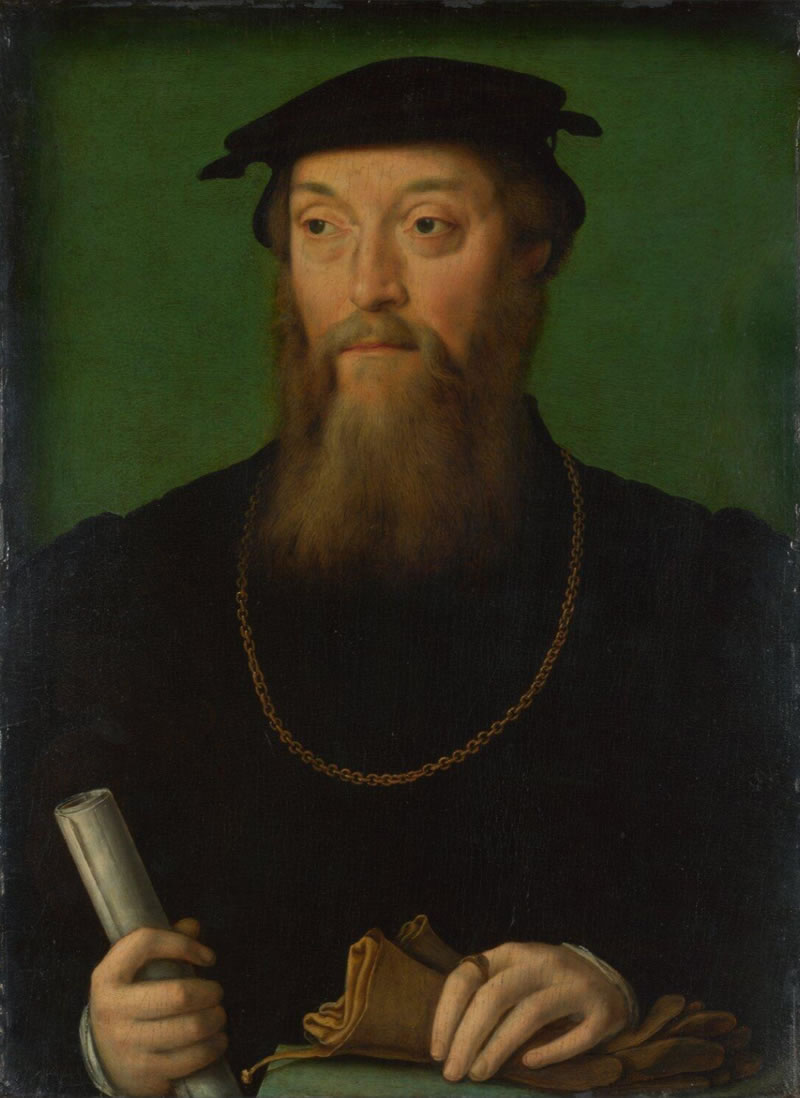 Portrait of a Man holding a Scroll and Gloves