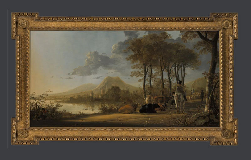 River Landscape with Horseman and Peasants