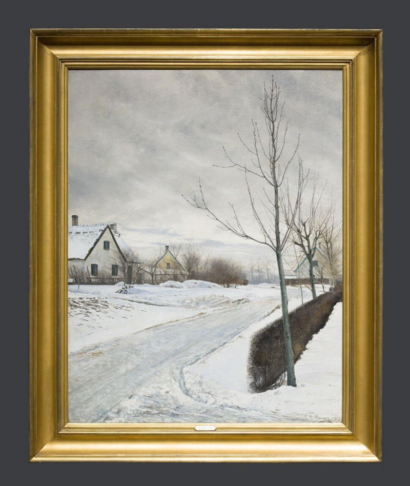Road in the Village of Baldersbronde Winter Day
