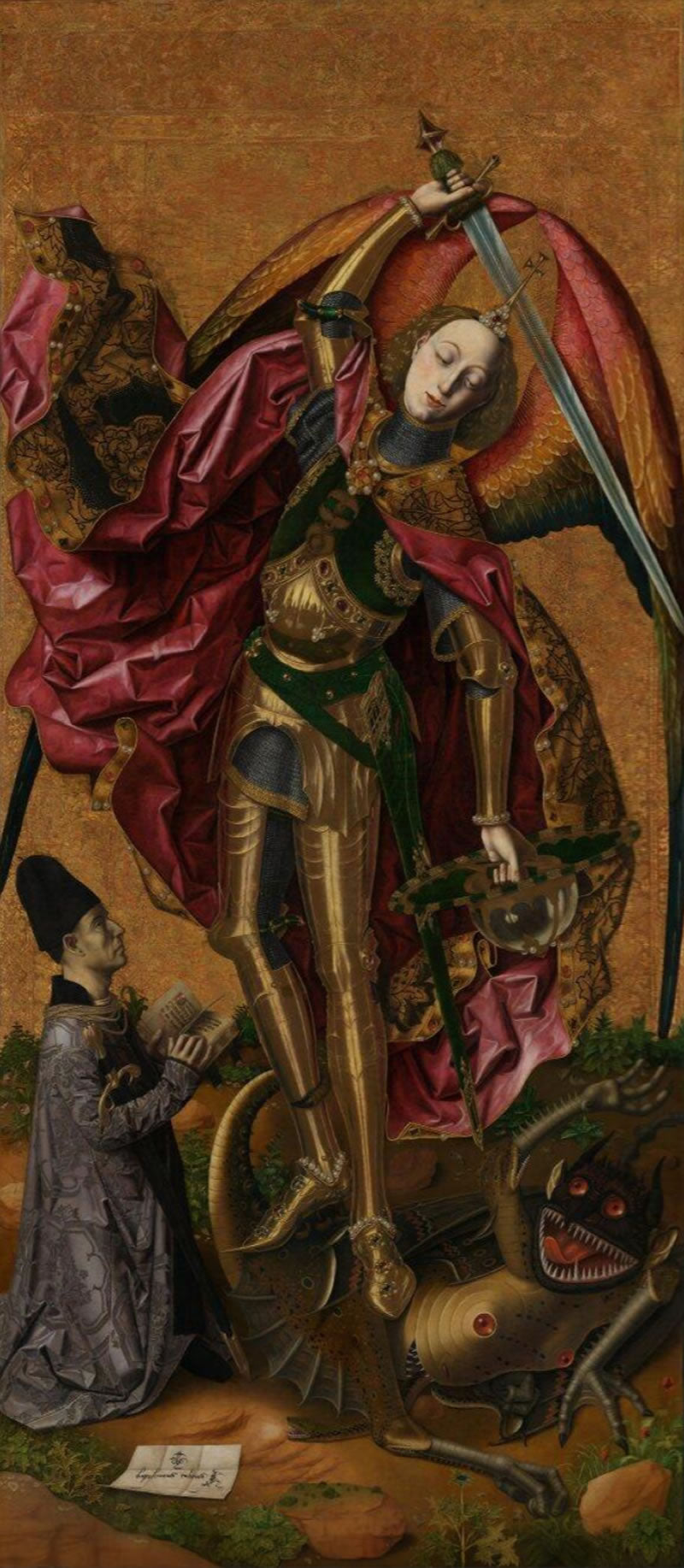 Saint Michael triumphant over the Devil with the Donor Antoni Joan