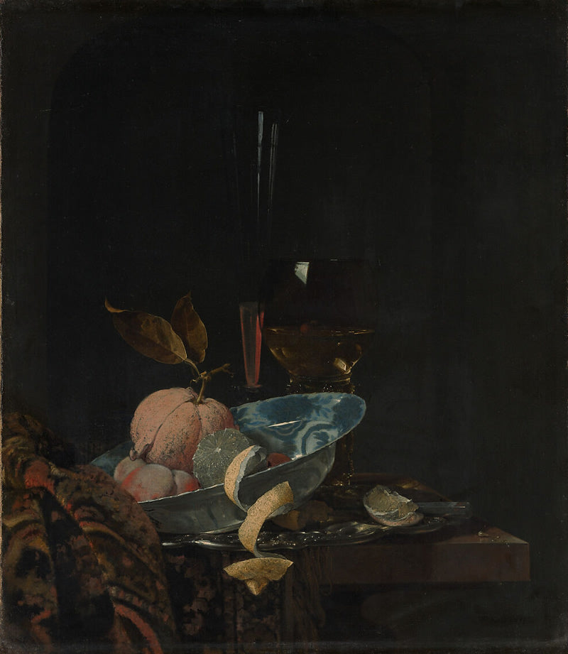 Still Life with Fruit, Glassware, and a Wanli Bowl