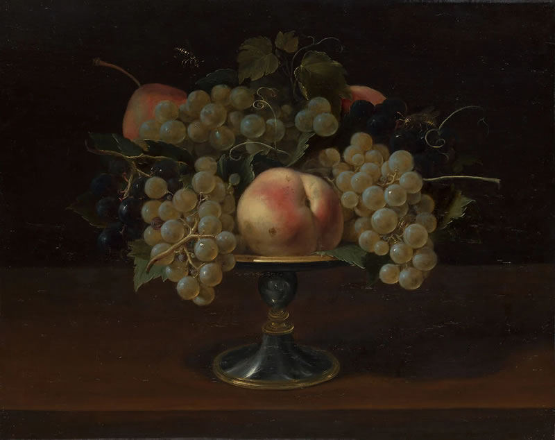 Still Life of Grapes and Peaches