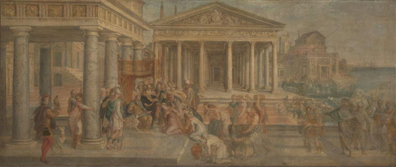 The Queen of Sheba before King Solomon