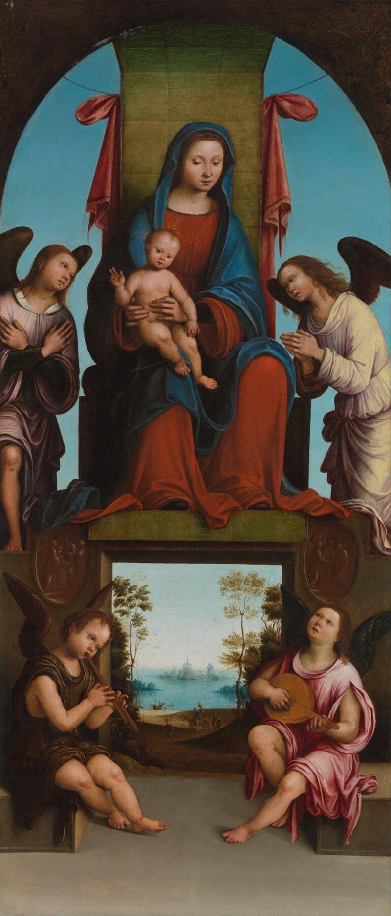 The Virgin and Child enthroned with Angels