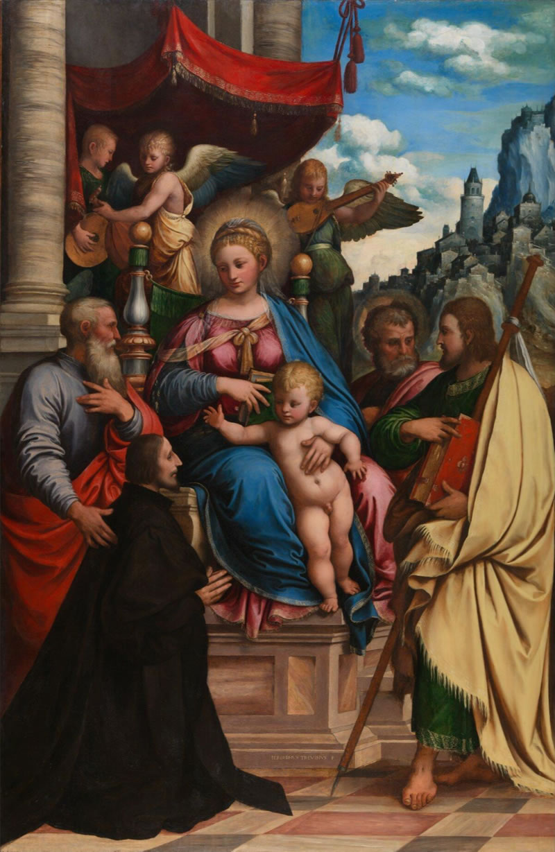The Virgin and Child with Saints Joseph, Philip and James, and Filippo Fasanini at Prayer