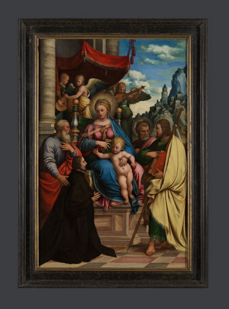 The Virgin and Child with Saints Joseph, Philip and James, and Filippo Fasanini at Prayer