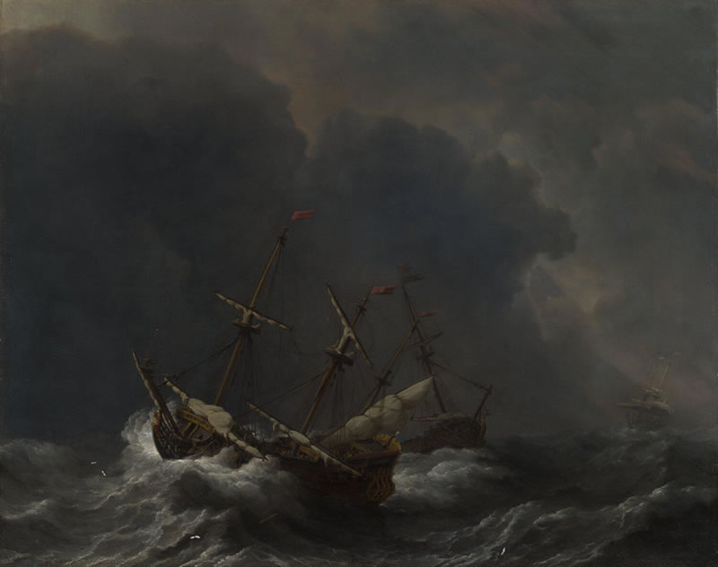 Three Ships in A Gale